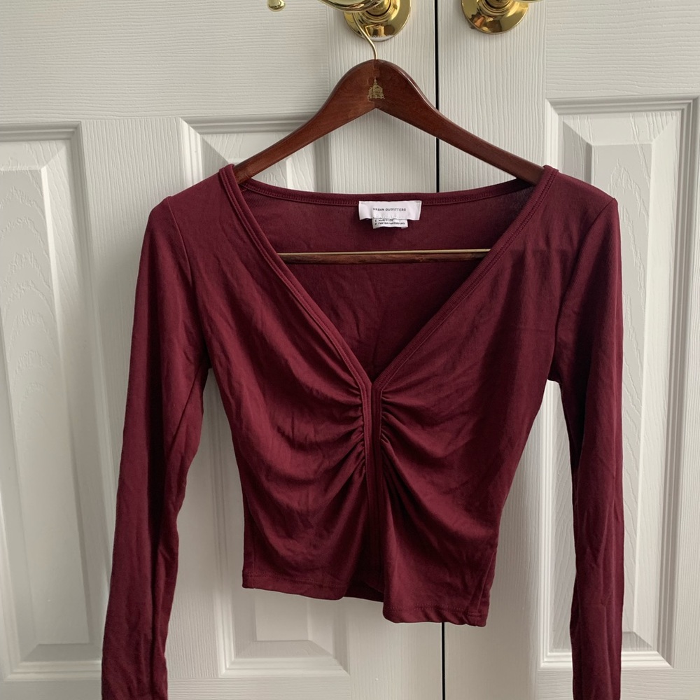 Urban outfitters deep red long sleeve. Cropped
